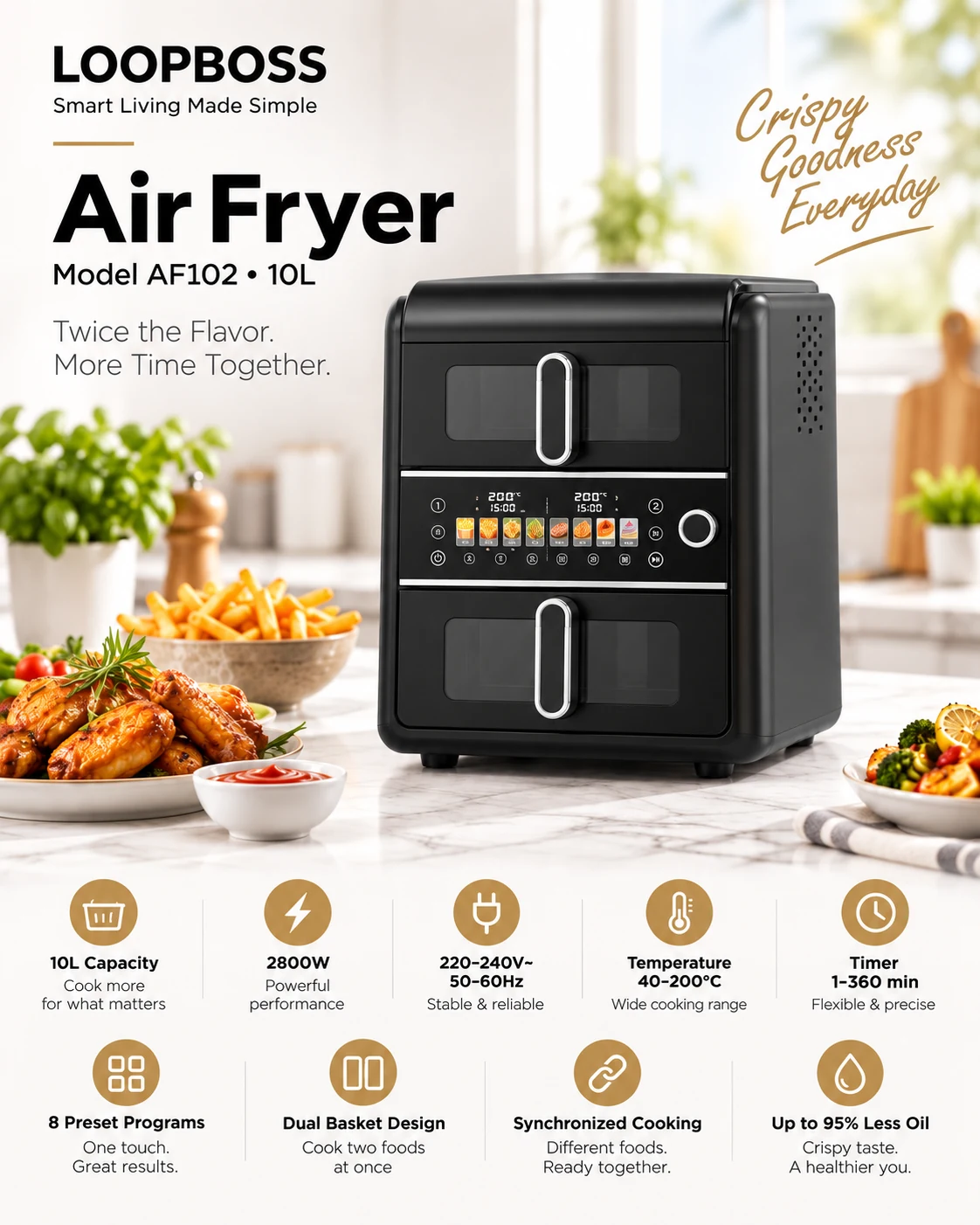 LOOPBOSS Tower PTC Fan Heater HC002