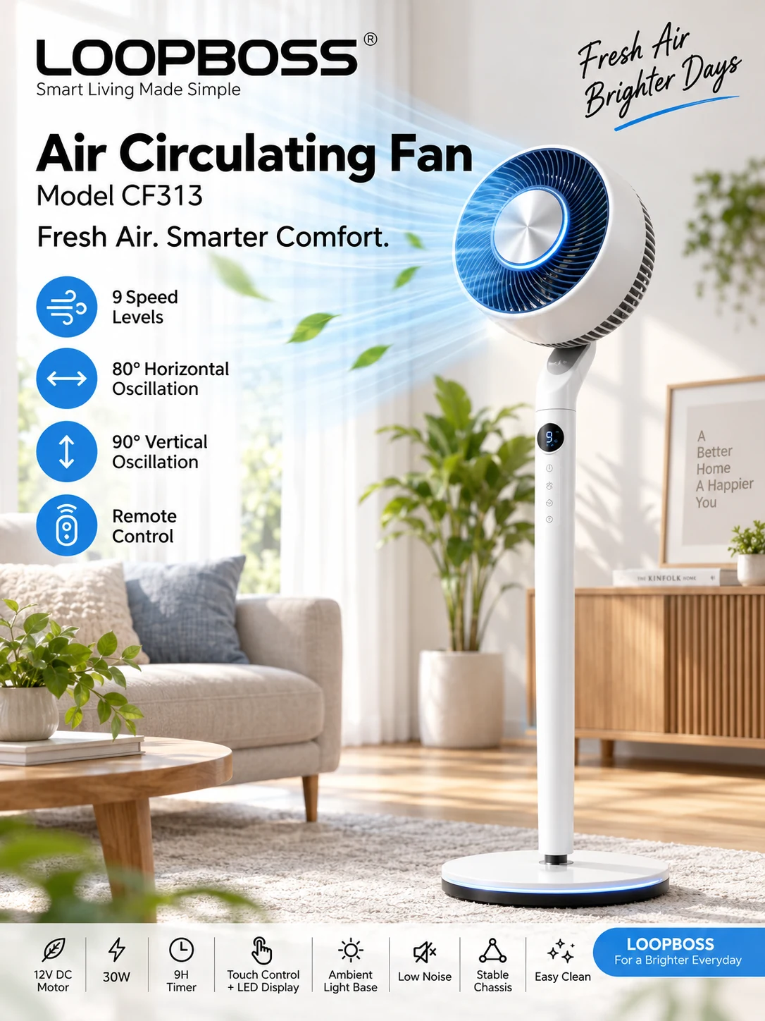 LOOPBOSS Tower PTC Fan Heater HC316