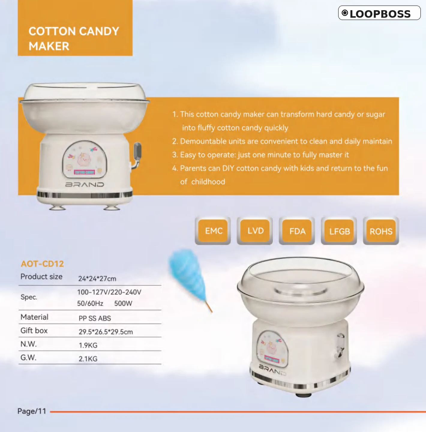 LOOPBOSS Cotton Candy Maker