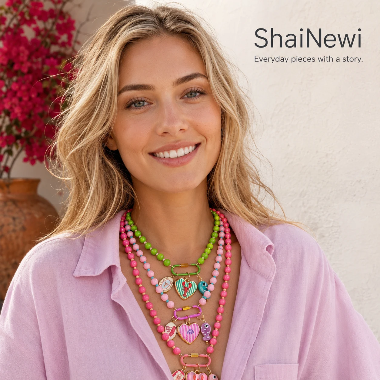 ShaiNewi Colorful Beaded Statement Necklace