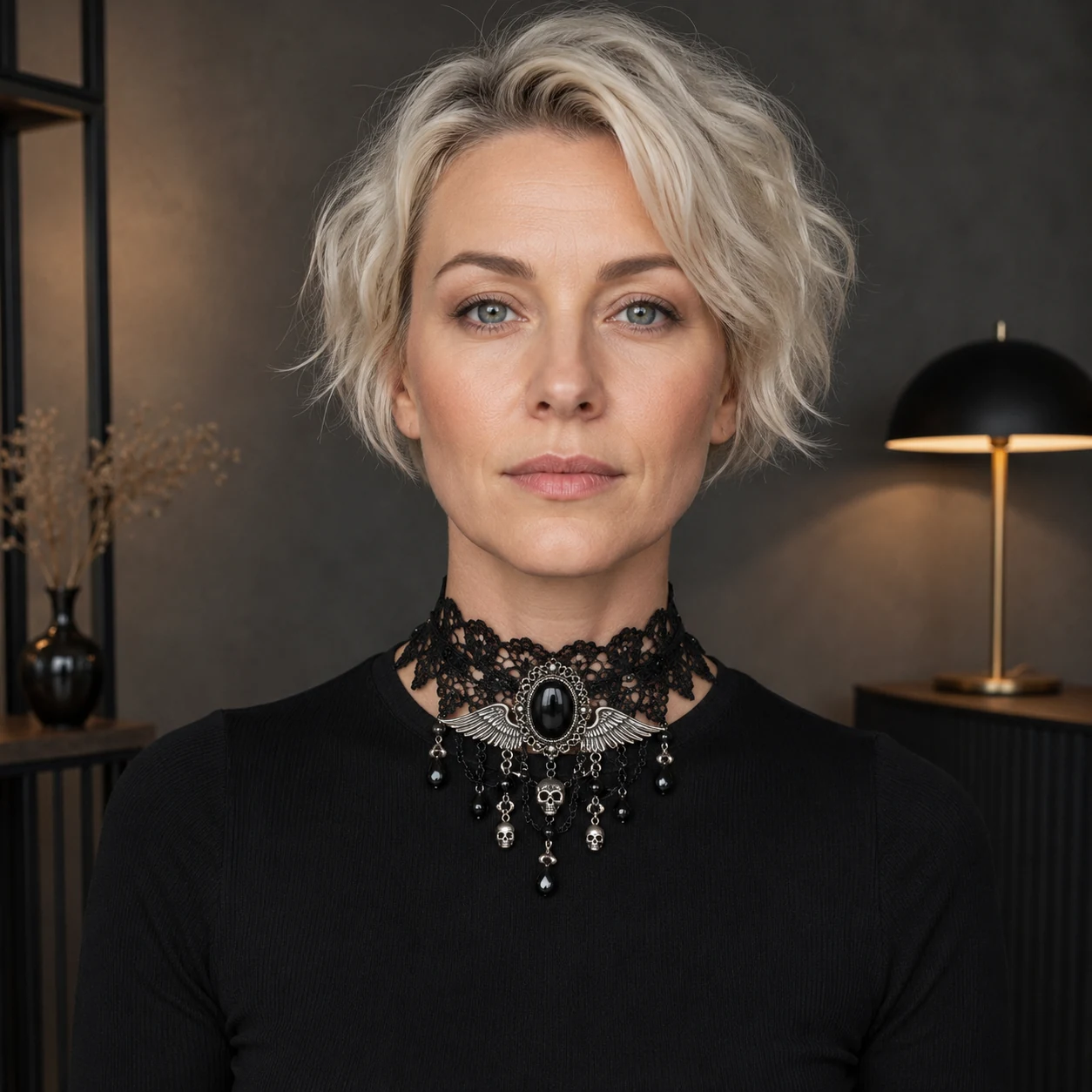 ShaiNewi Gothic Lace Statement Choker Necklace