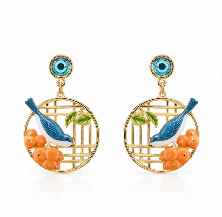Persimmon Cluster Earrings