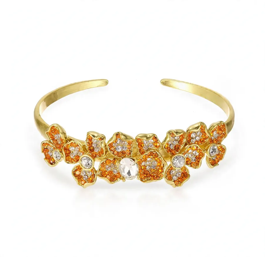 Crystal Flower Bangle