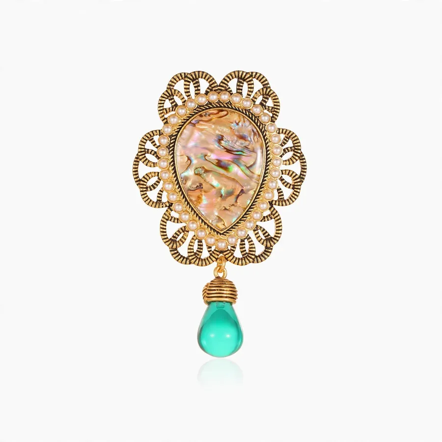 Mother-of-Pearl Openwork Brooch