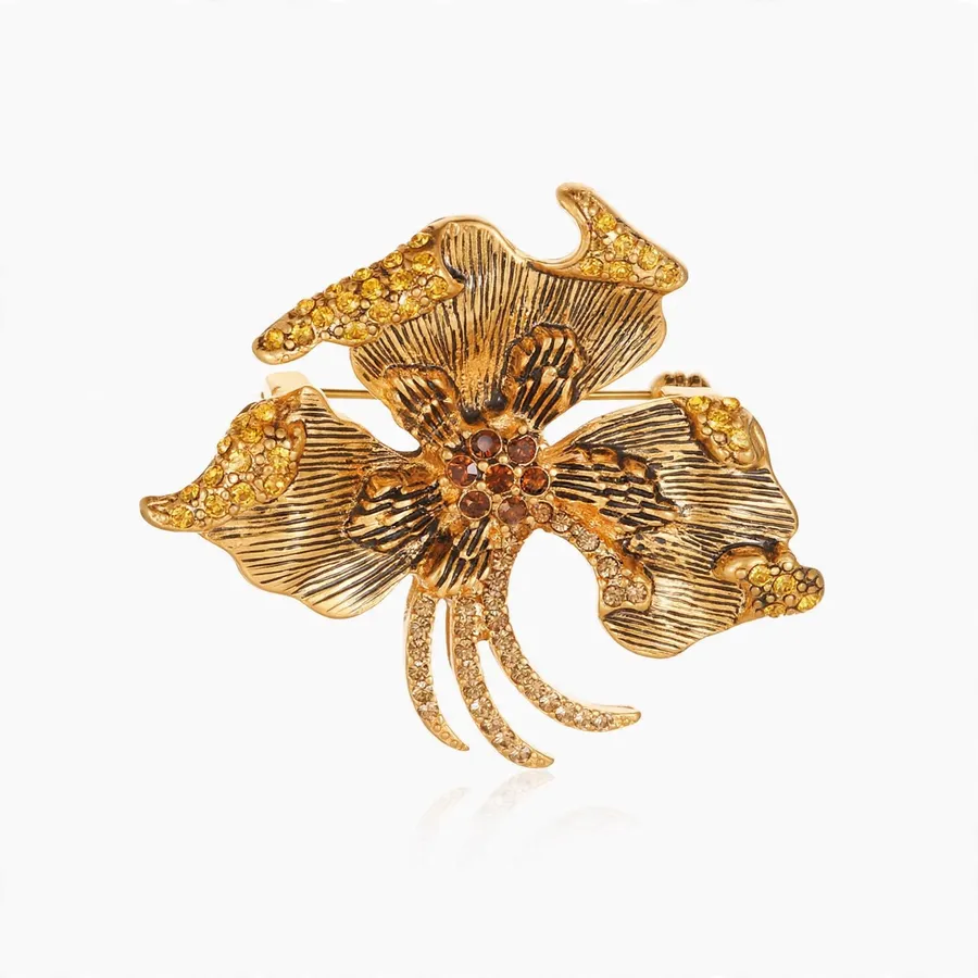 Gold Flower Brooch