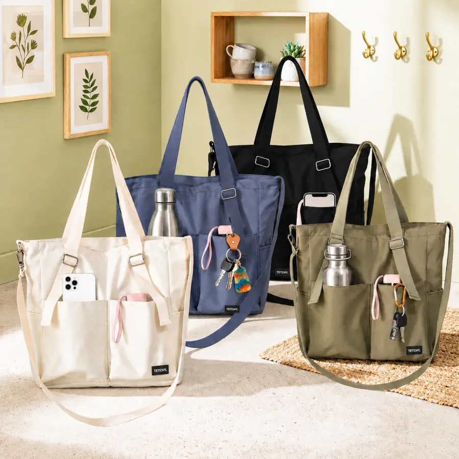 TETCHY. · Bags Convertible Multi Pocket Tote Bag
