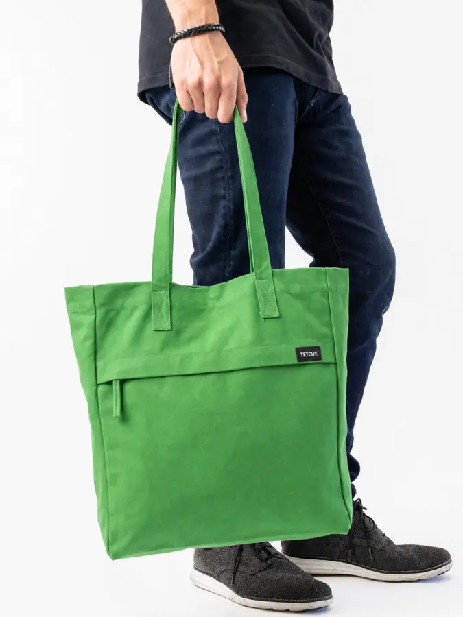 TETCHY. · Bags Front Pocket Utility Tote Bag