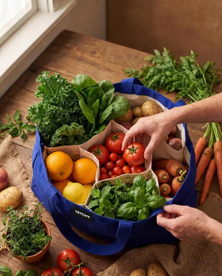 TETCHY. · Bags Reusable Grocery Tote Bag
